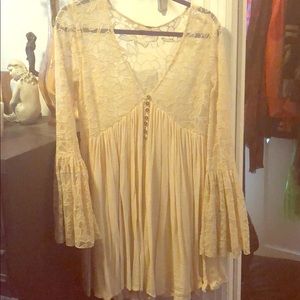 Free people bell sleeve mini dress